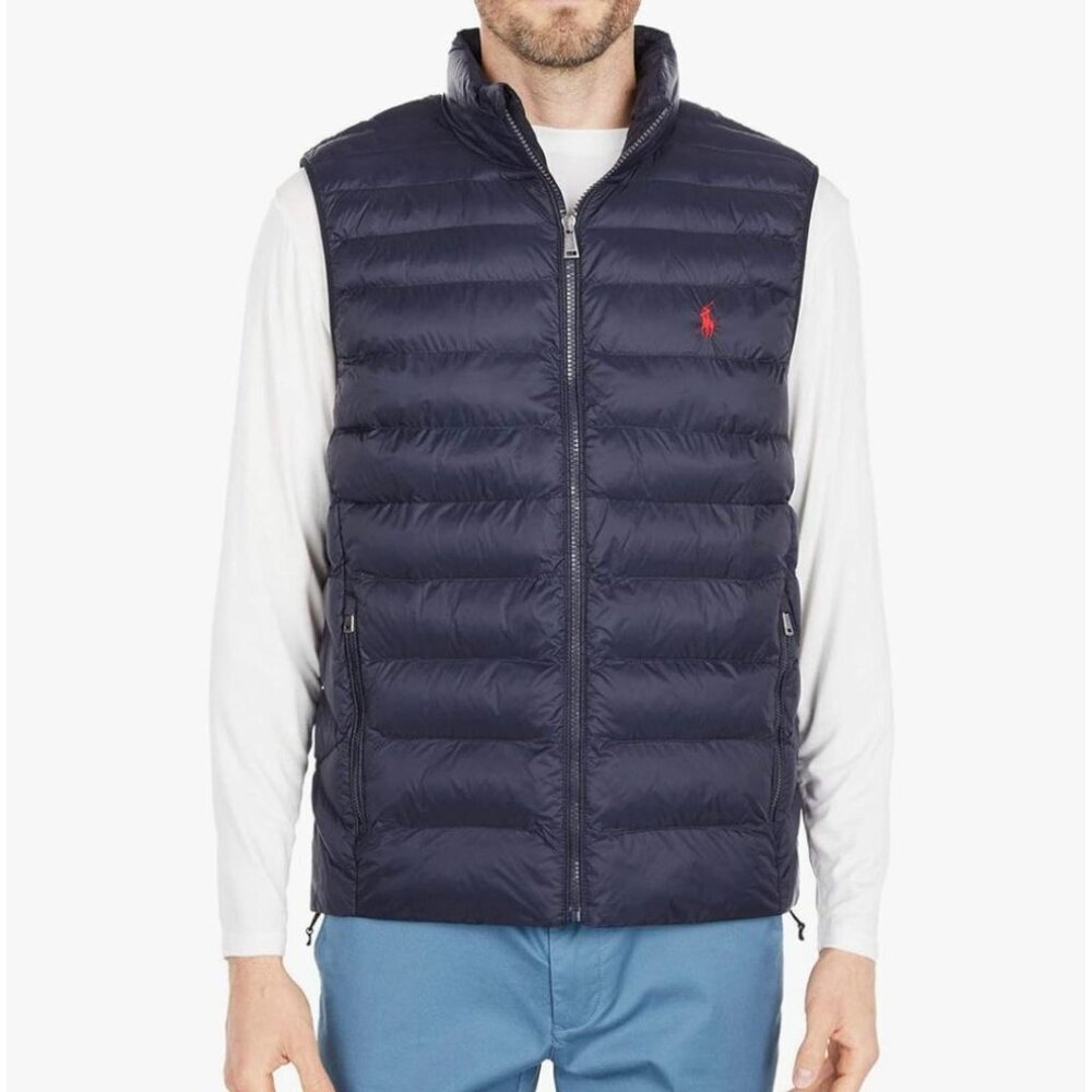 POLO RALPH LAUREN Packable Down Vest Collection Navy Blue Size L